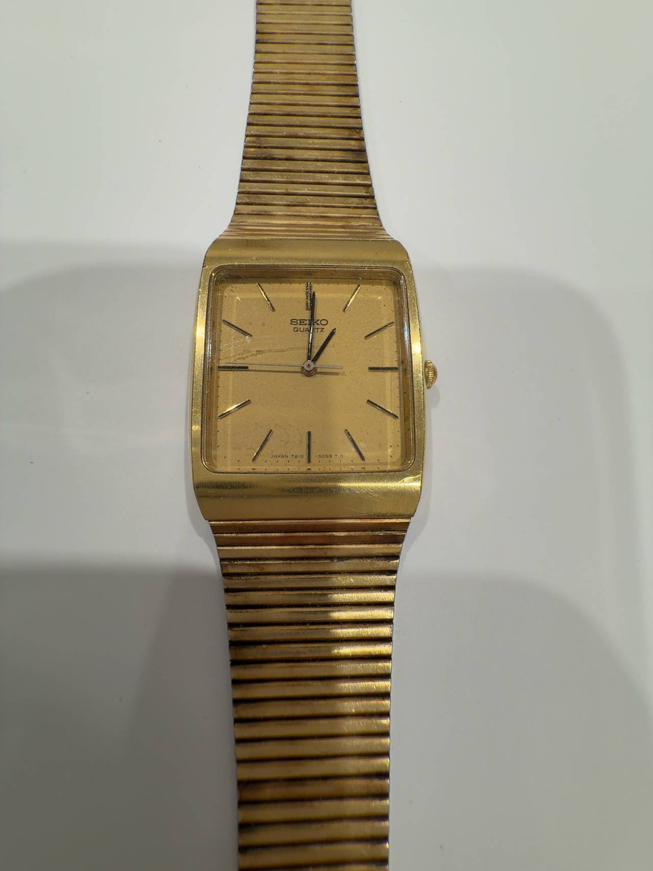 Seiko Tank Gold Quartz Vintage Watch