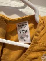 Carter's Kid Mustard Yellow Eyelet Ruffle Dress - Image 3