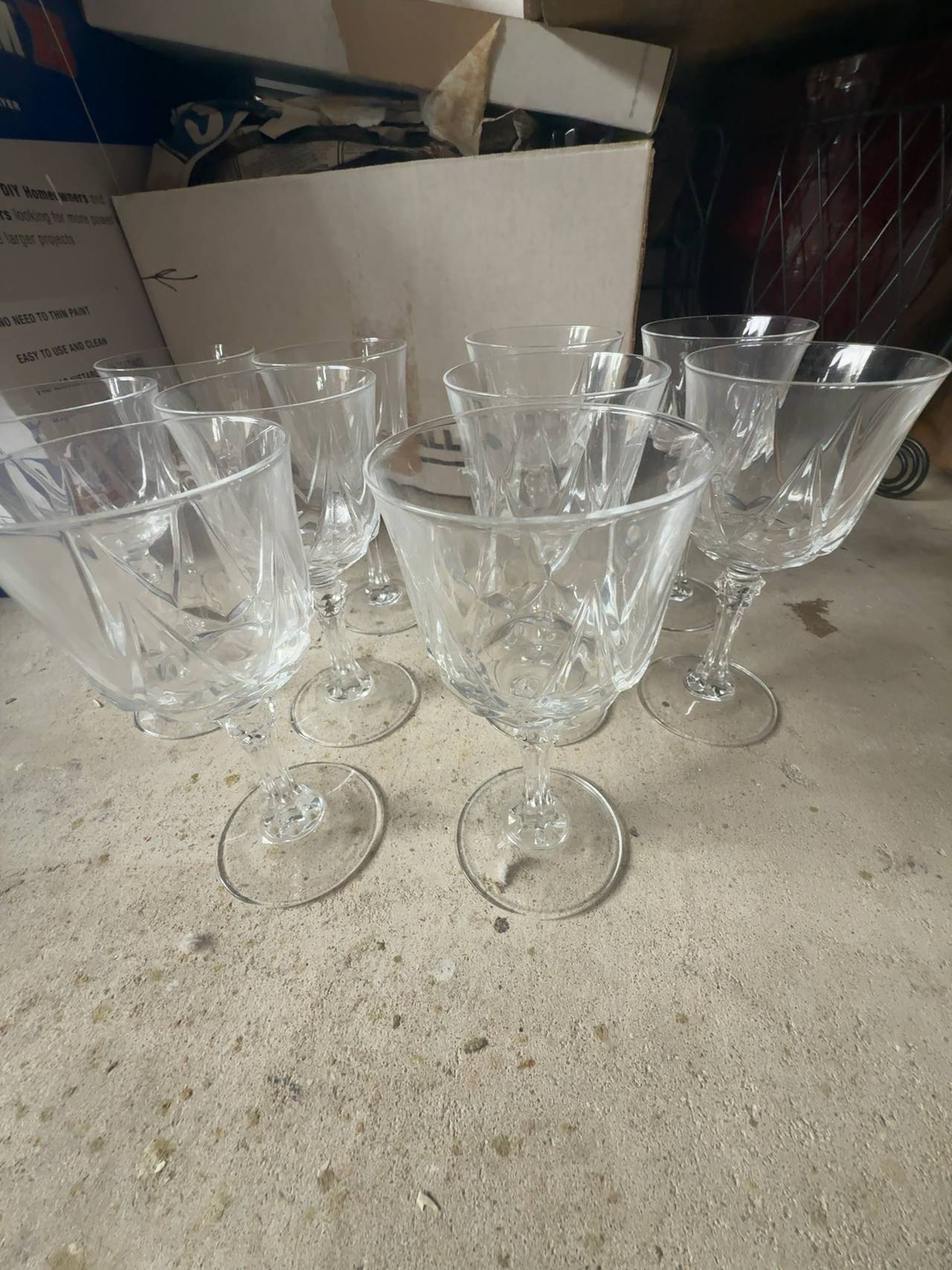 Cristal d'Arques Washington Pattern Cut Crystal Wine Glass