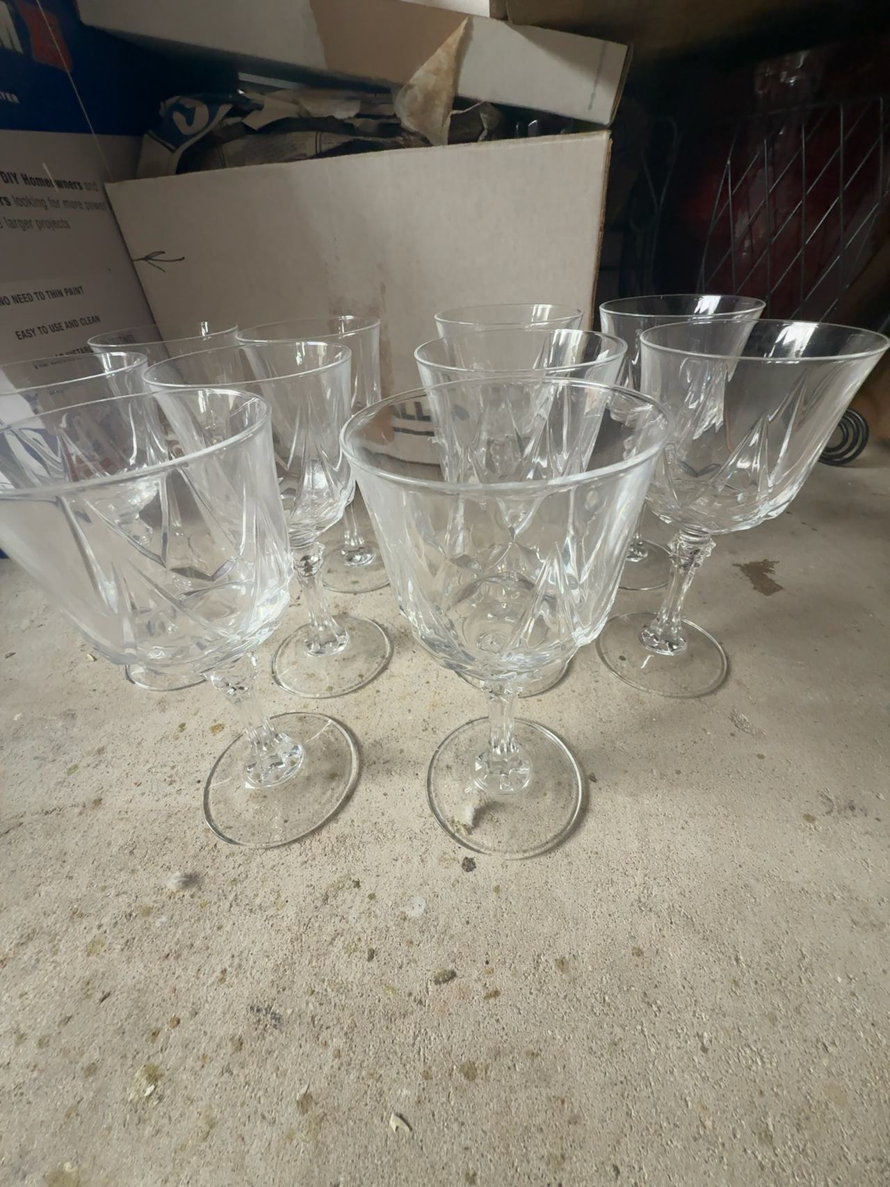 Cristal d'Arques Washington Pattern Cut Crystal Wine Glass