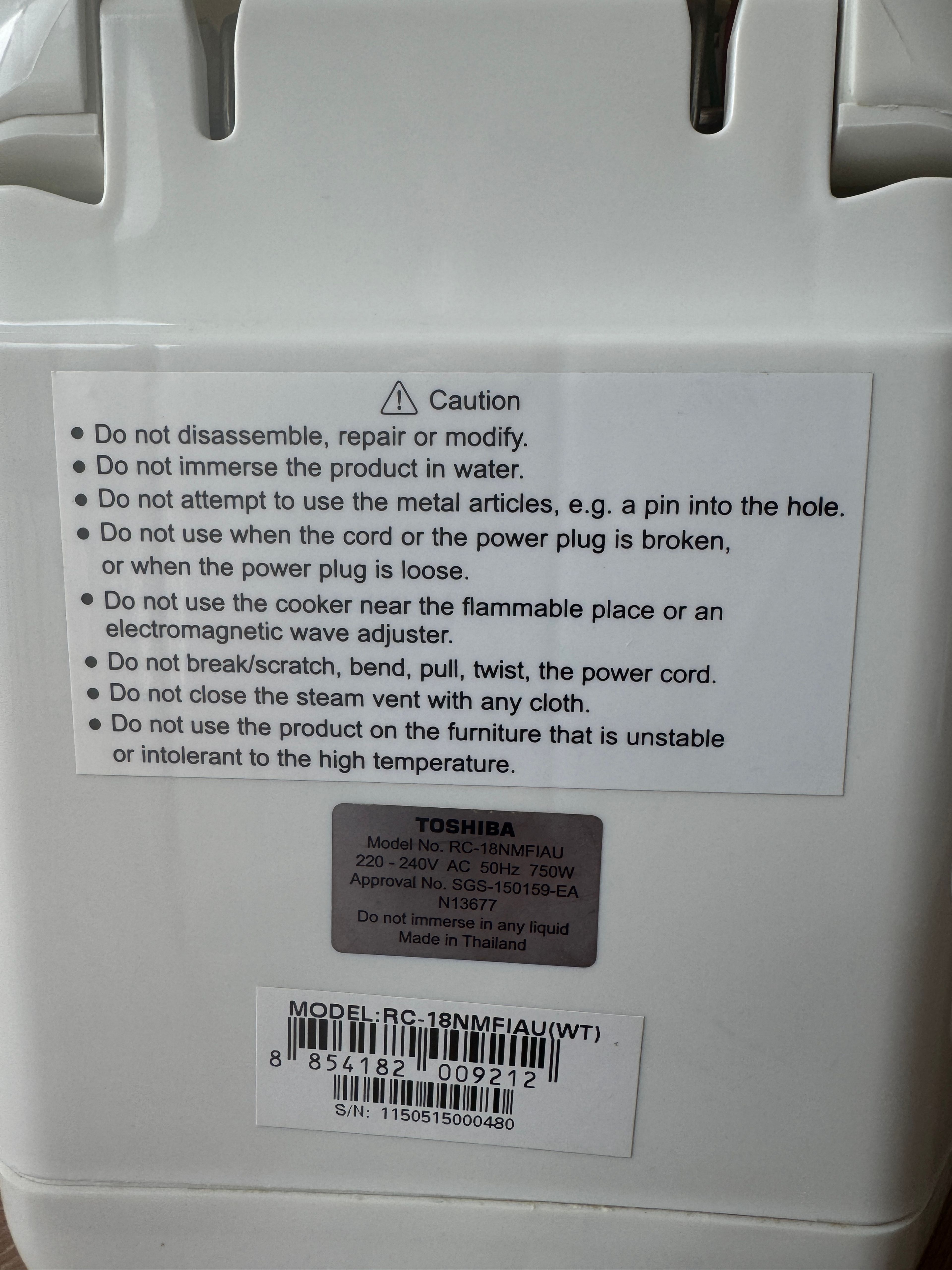 Toshiba Rice Cooker - Image 6