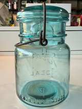 Ball Ideal Aqua Blue Mason Jar with Glass Lid and Wire Bail - Image 2