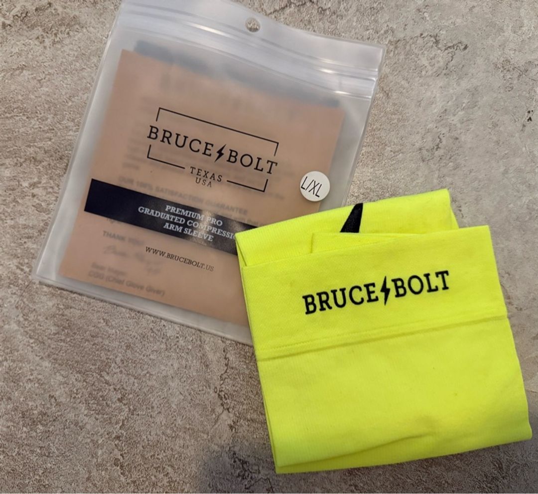 Bruce Bolt Graduated Compression Baseball Arm Sleeve Yellow