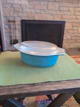 vintage PYREX Turquoise 043 1.5 Quart Oval Casserole Dish with Lid   #20 - Image 3