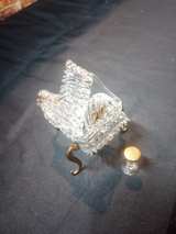 Spun Glass Grand Piano with Gold Accents and Stool - Image 4