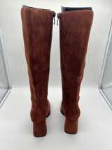 Modatope Knee High Boots Women’s Size 6.5 Brown Suede Chunky Heel Square Toe - Image 3