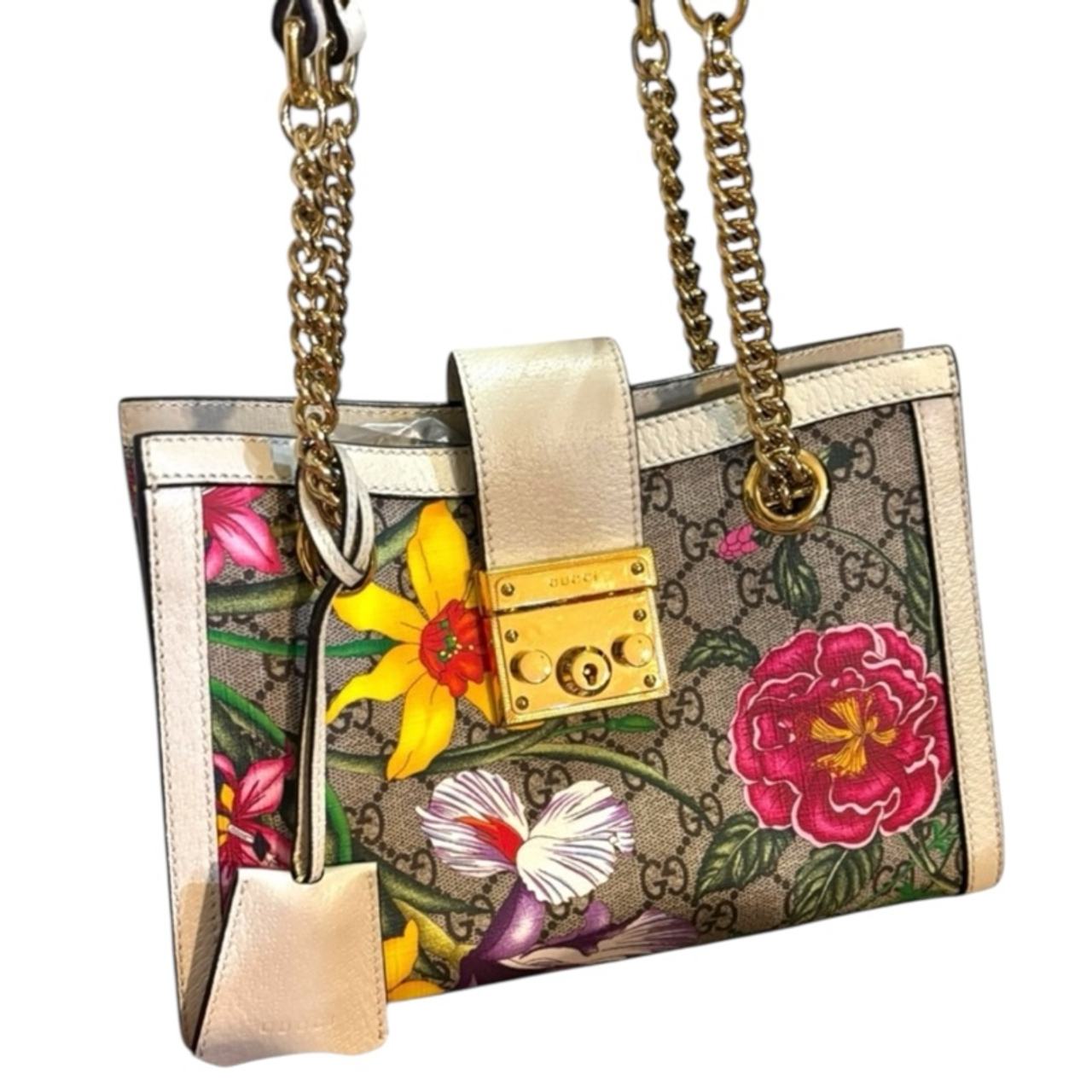 Gucci GG Supreme Flora Padlock Mini Tote