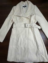 Guess Women's Double Breasted Belted Wool Blend Coat Small - Image 1