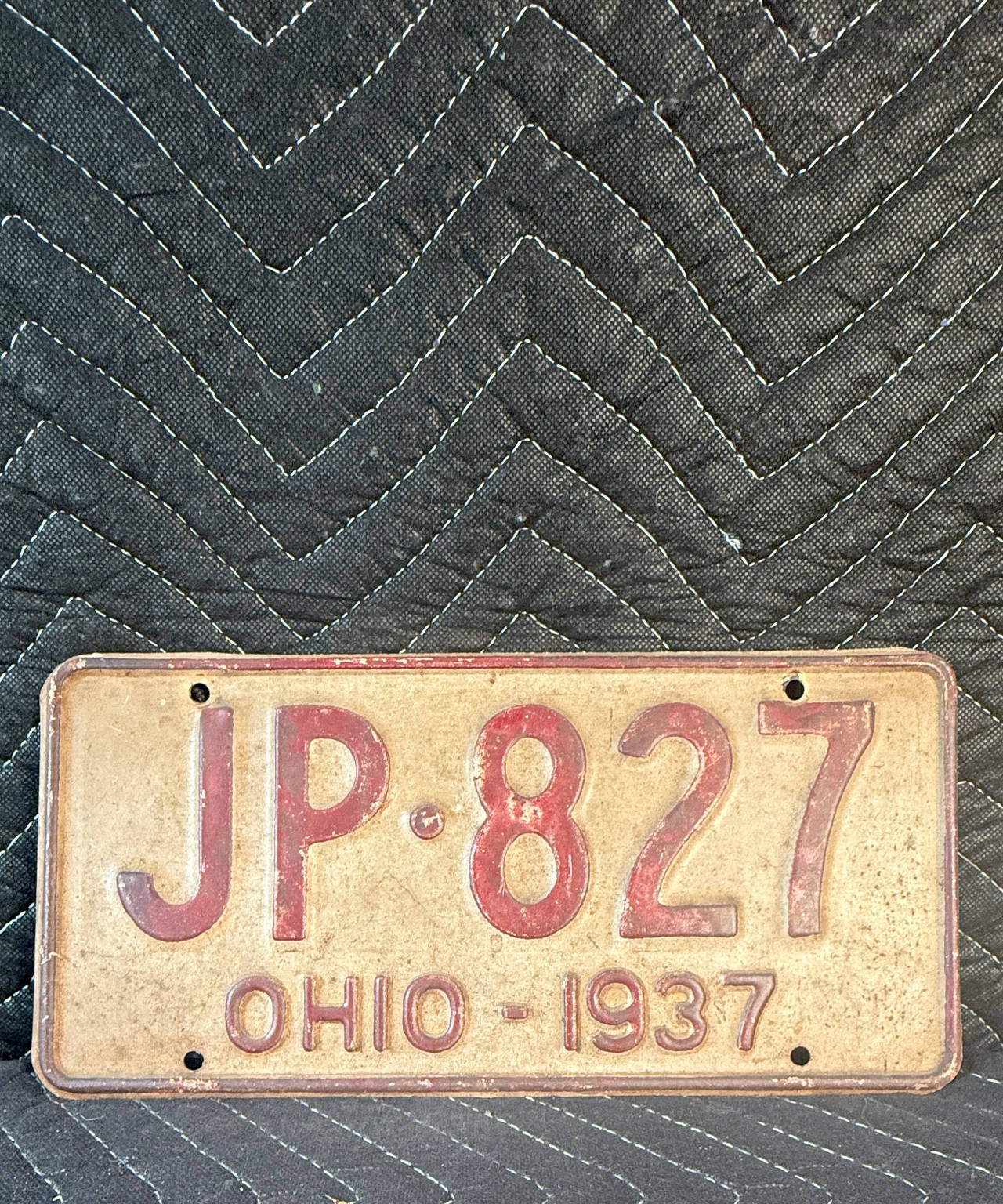 1937 Ohio License Plate JP-827