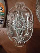Vintage Pressed Glass Platter and Divided Dish Set - Image 8