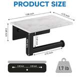 Toilet Paper Holder with Marble Shelf White - Image 1
