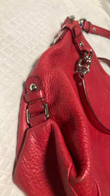 Coach Brooke Hobo Tote Red Pebbled Leather - Image 5