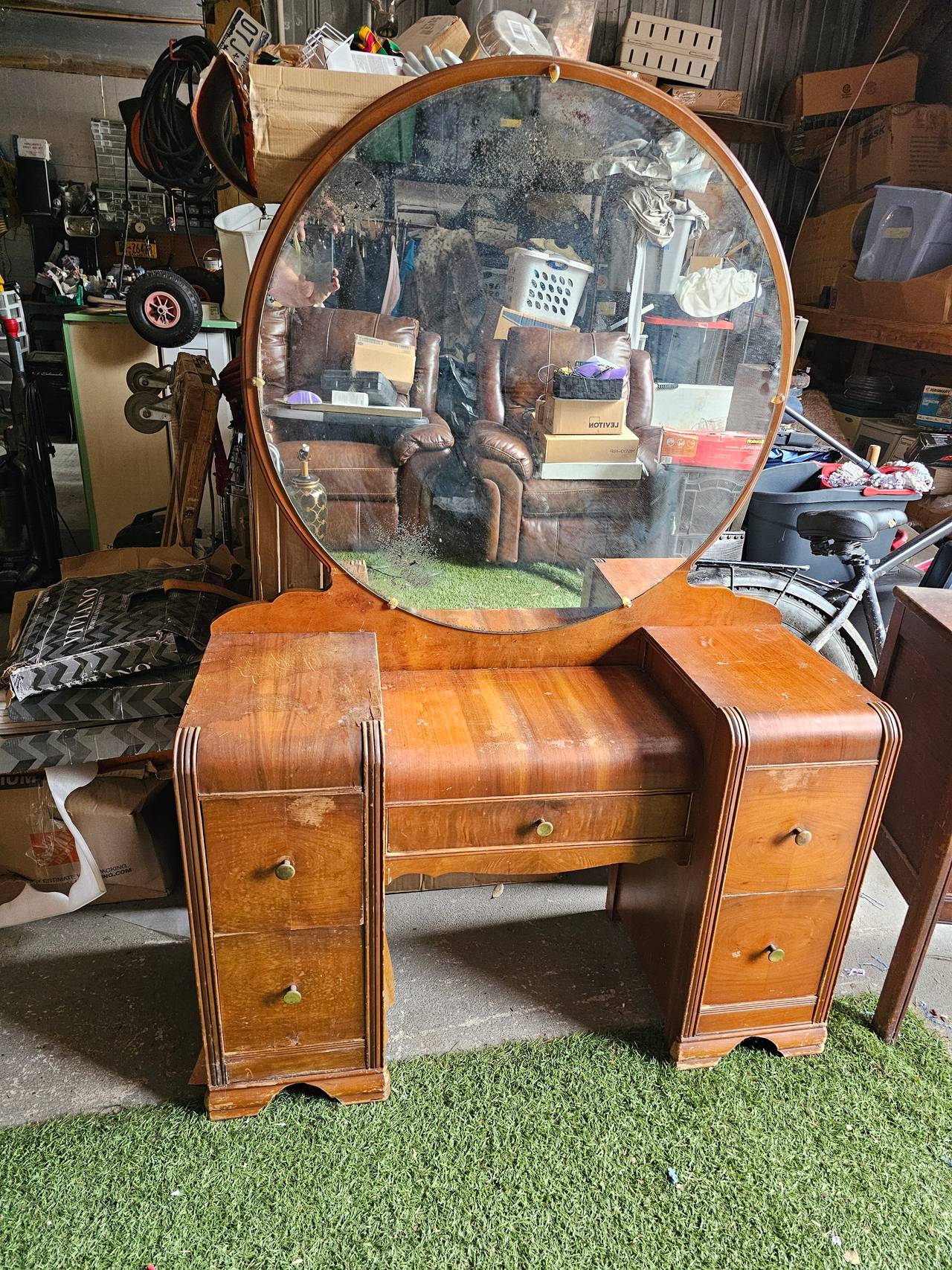 Vintage Art Deco Waterfall Vanity