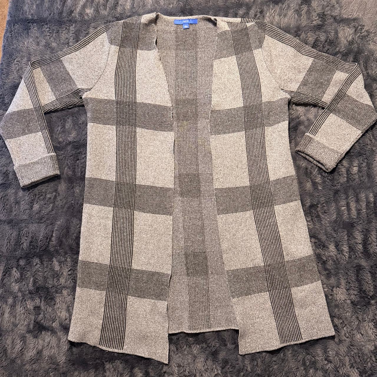 Apt. 9 Women's Plaid Open-Front Cardigan, Large