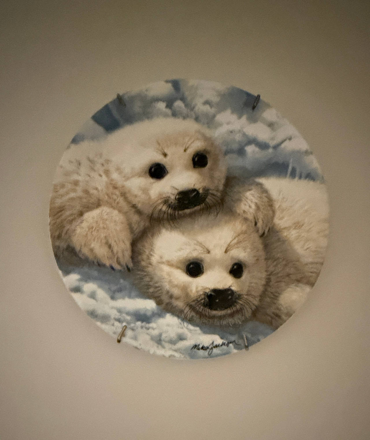 Mike Jackson Arctic Innocence Harp Seal Pups Collector Plate