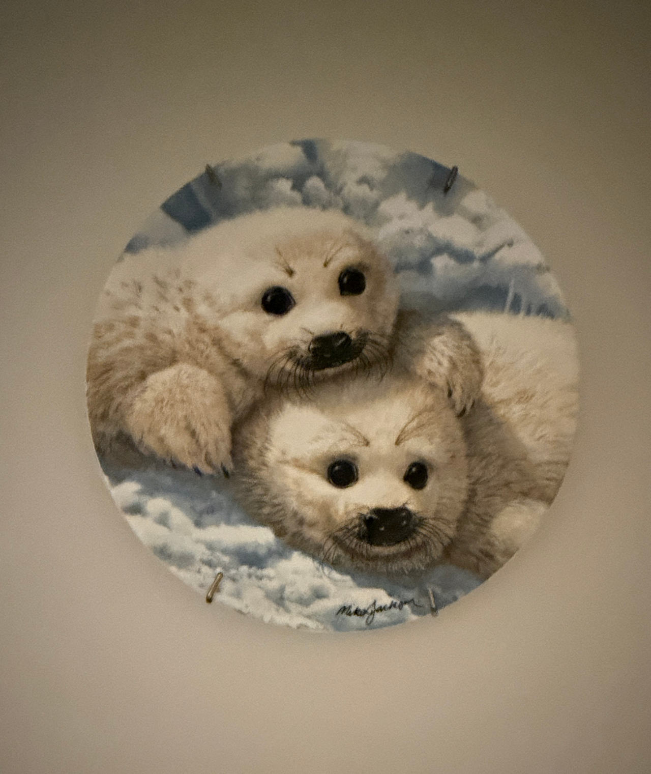 Mike Jackson Arctic Innocence Harp Seal Pups Collector Plate