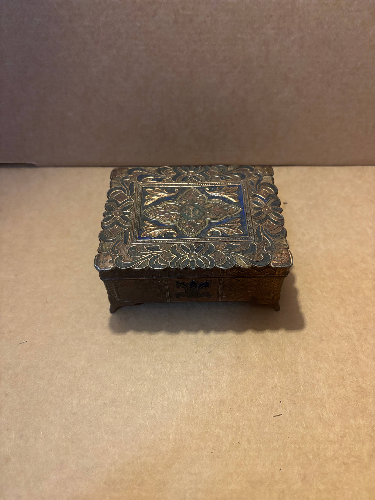 Antique Brass Jewelry Box