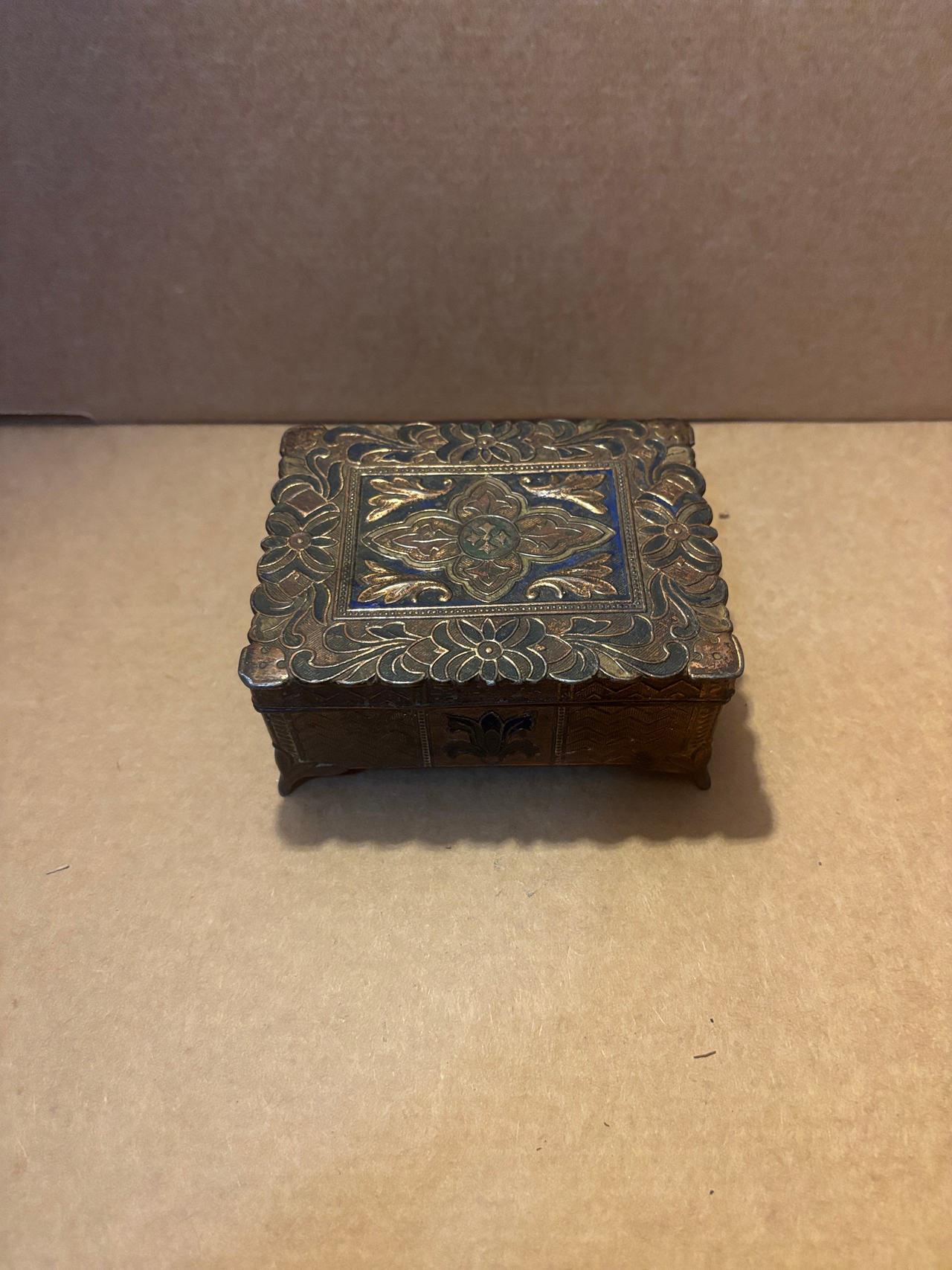 Antique Brass Jewelry Box