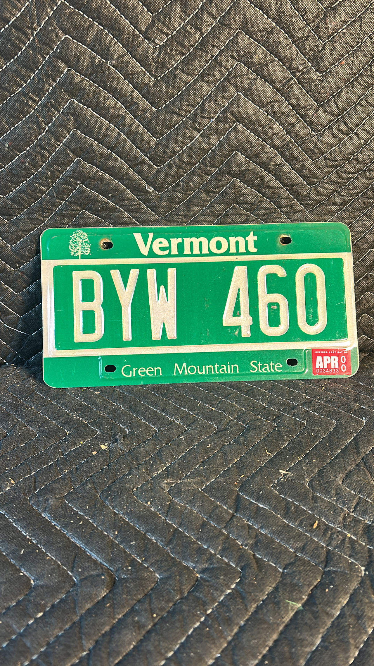 Vermont License Plate (1990-2000s)