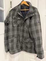 Billabong Men's Plaid Hooded Jacket Black Gray XL - Image 1