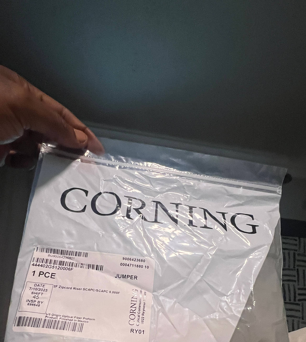Corning Fiber Optic Jumper Cable SC APC to SC APC 6m