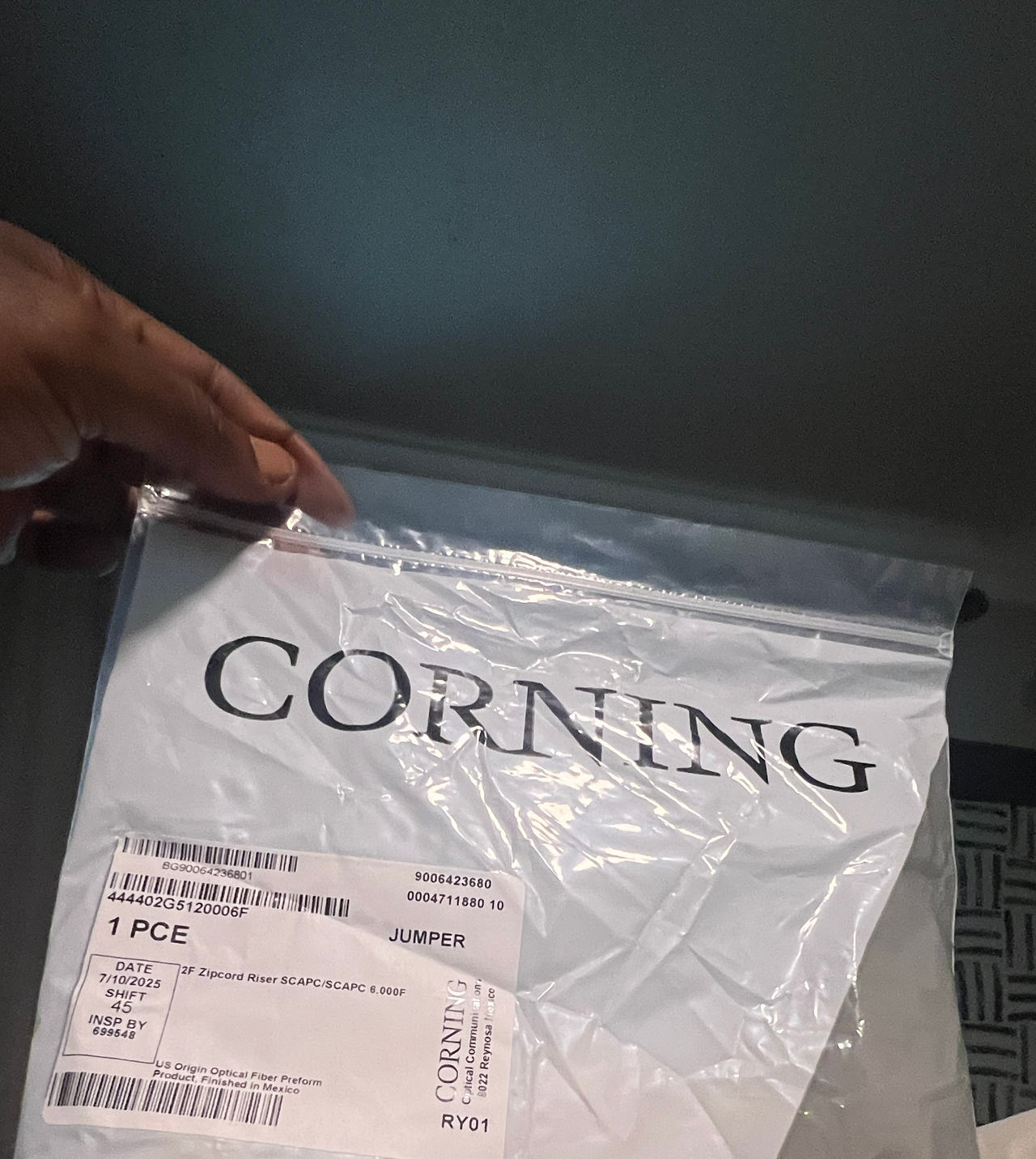Corning Fiber Optic Jumper Cable SC APC to SC APC 6m