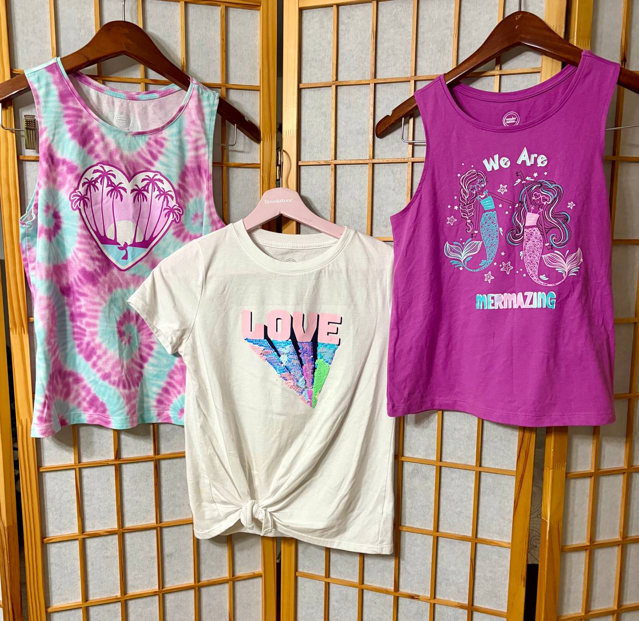 Wonder Nation Girls Graphic Tops Set