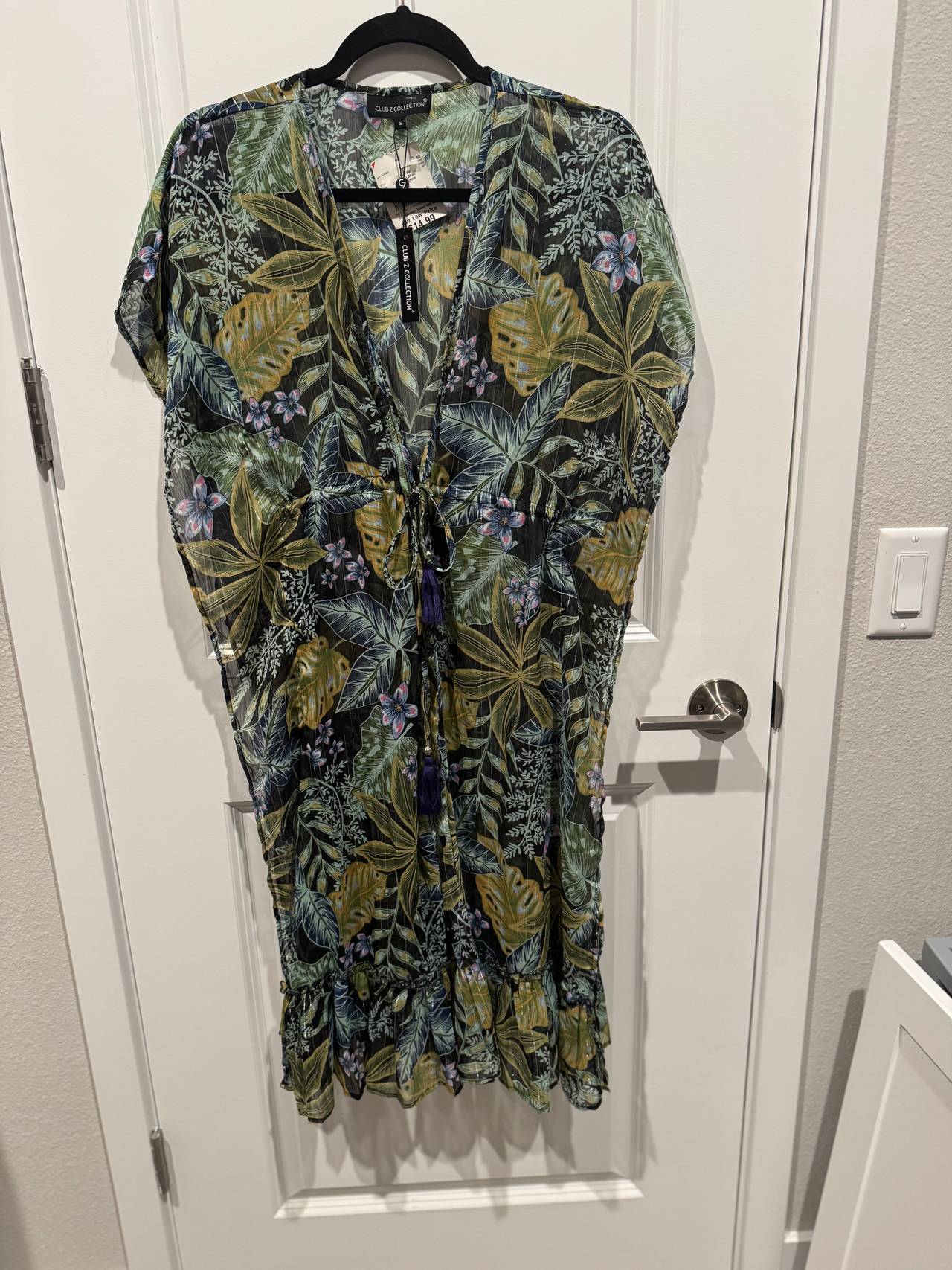 Club Z collection green floral swim cover small