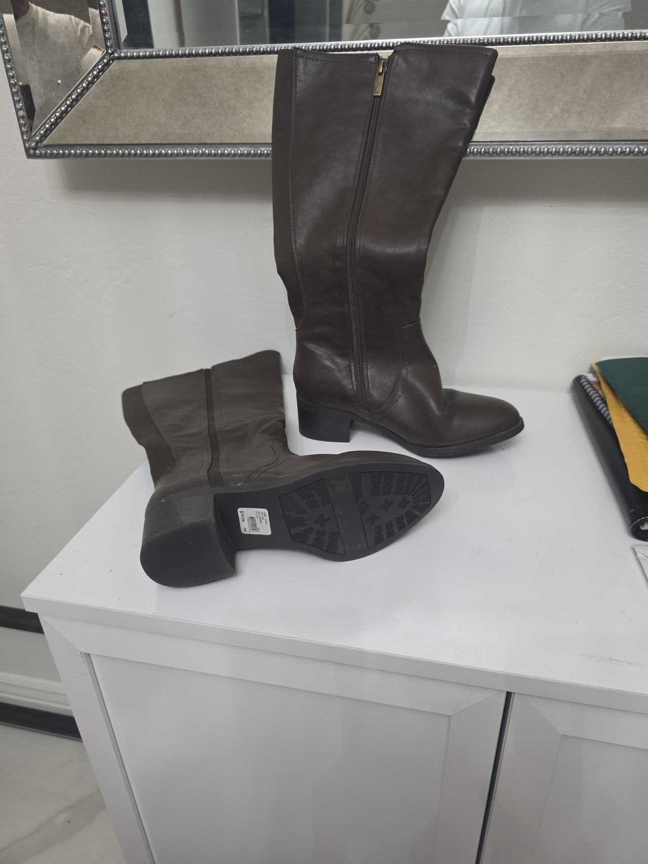 Women's Brown Knee High Riding Boots