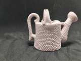 Vintage Pink Hobnail Ceramic Miniature Watering Can with Applied Rose - Image 4