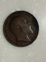 1910 British One Penny Coin E15 - Image 2