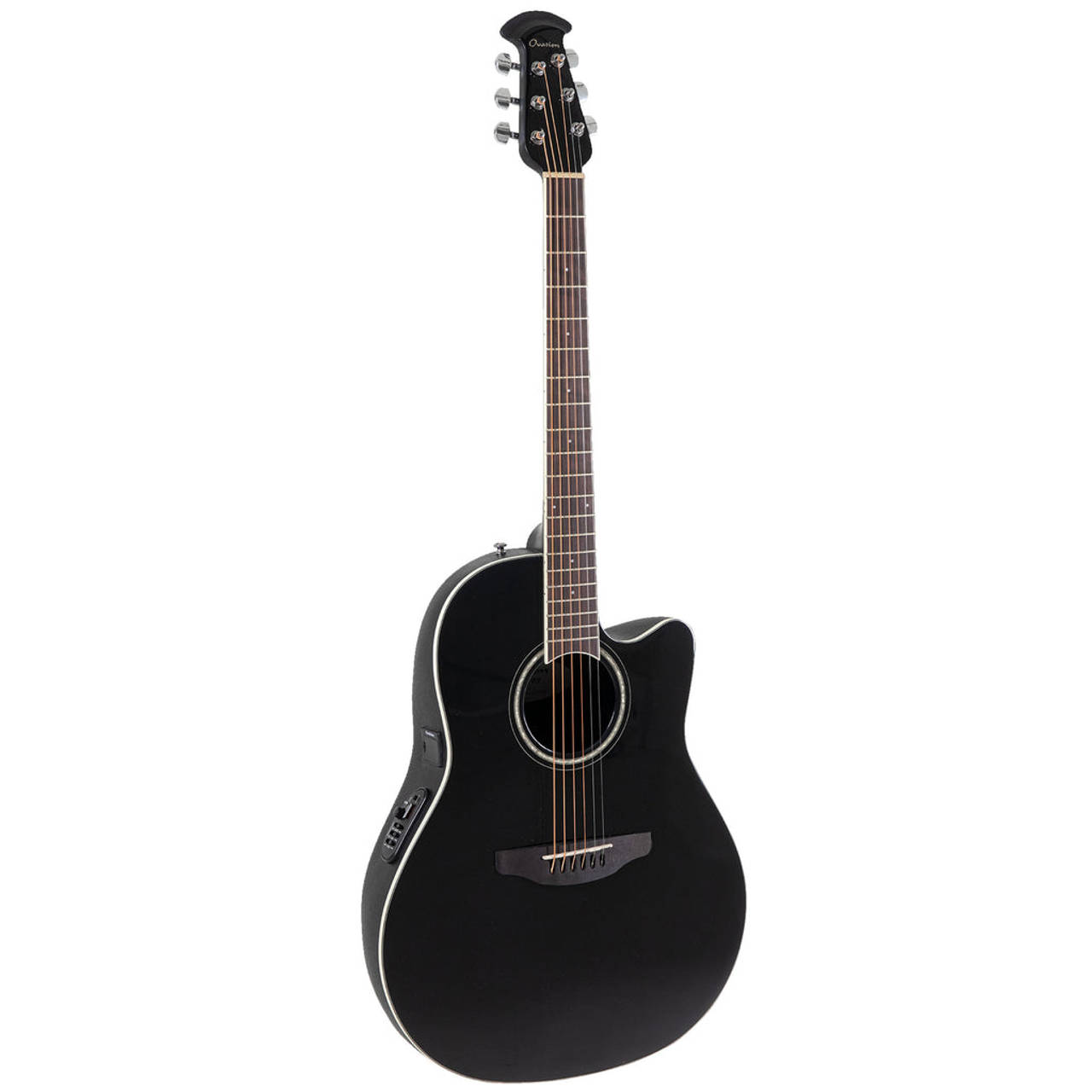 Ovation Celebrity Standard Mid-Depth Acoustic-Electric Guitar - Black & Case
