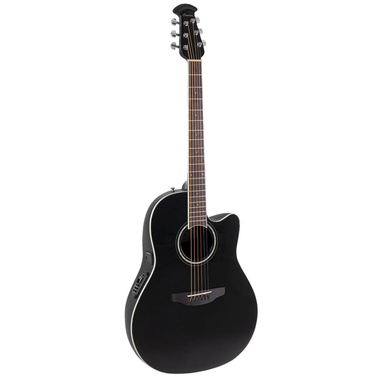 Ovation Celebrity Standard Mid-Depth Acoustic-Electric Guitar - Black & Case