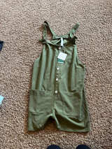 NWT Halara Olive Green Button-Front Romper xl - Image 1