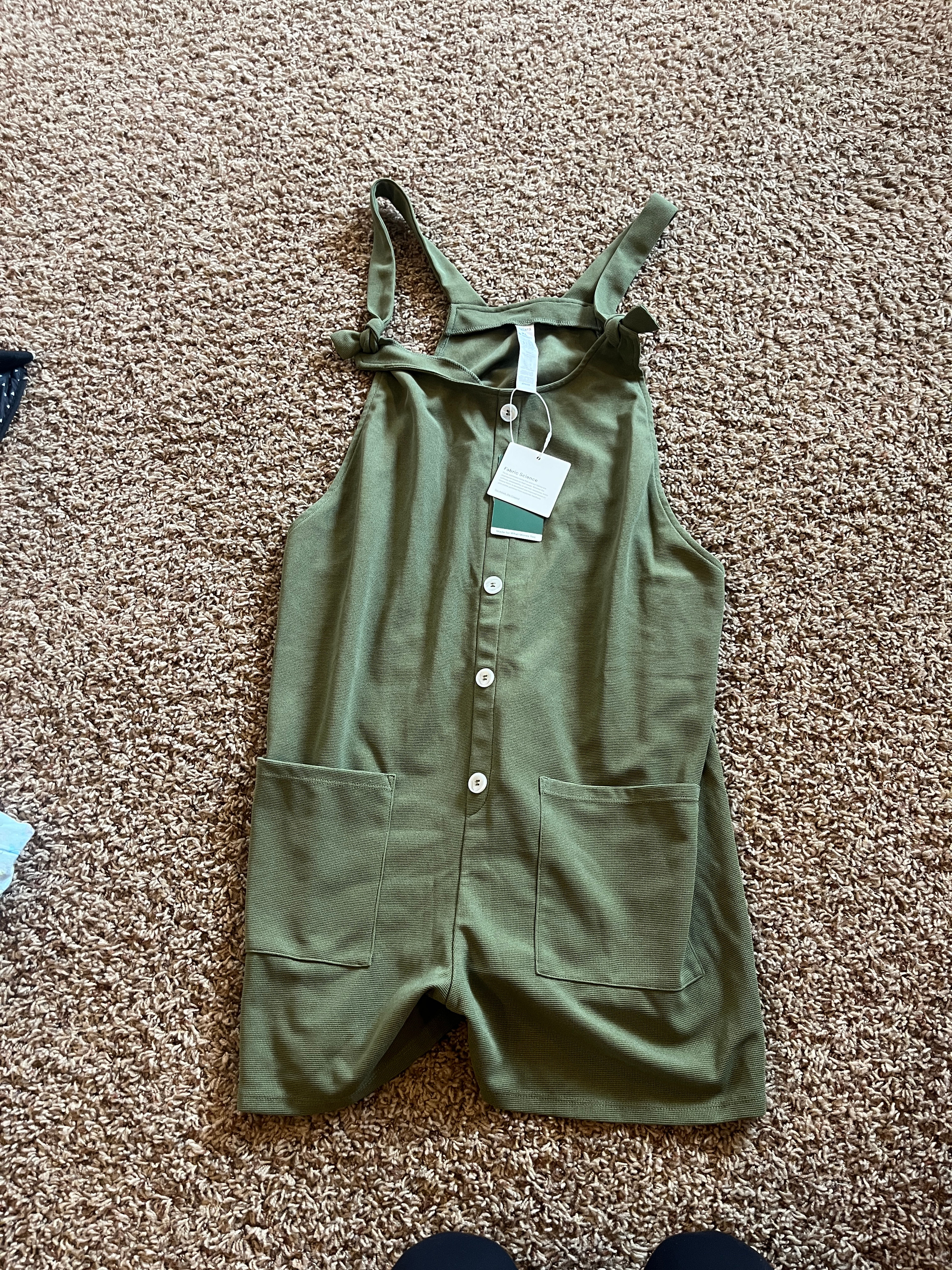 NWT Halara Olive Green Button-Front Romper xl