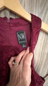 NW Nightway Burgundy Lace Halter Mermaid Evening Gown size 8 - Image 2