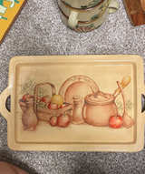 Vintage Ceramic Kitchen Still Life Serving Tray - Image 1