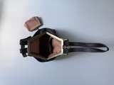 Vintage Brown Leather Kiss Lock Frame Bag - Image 2