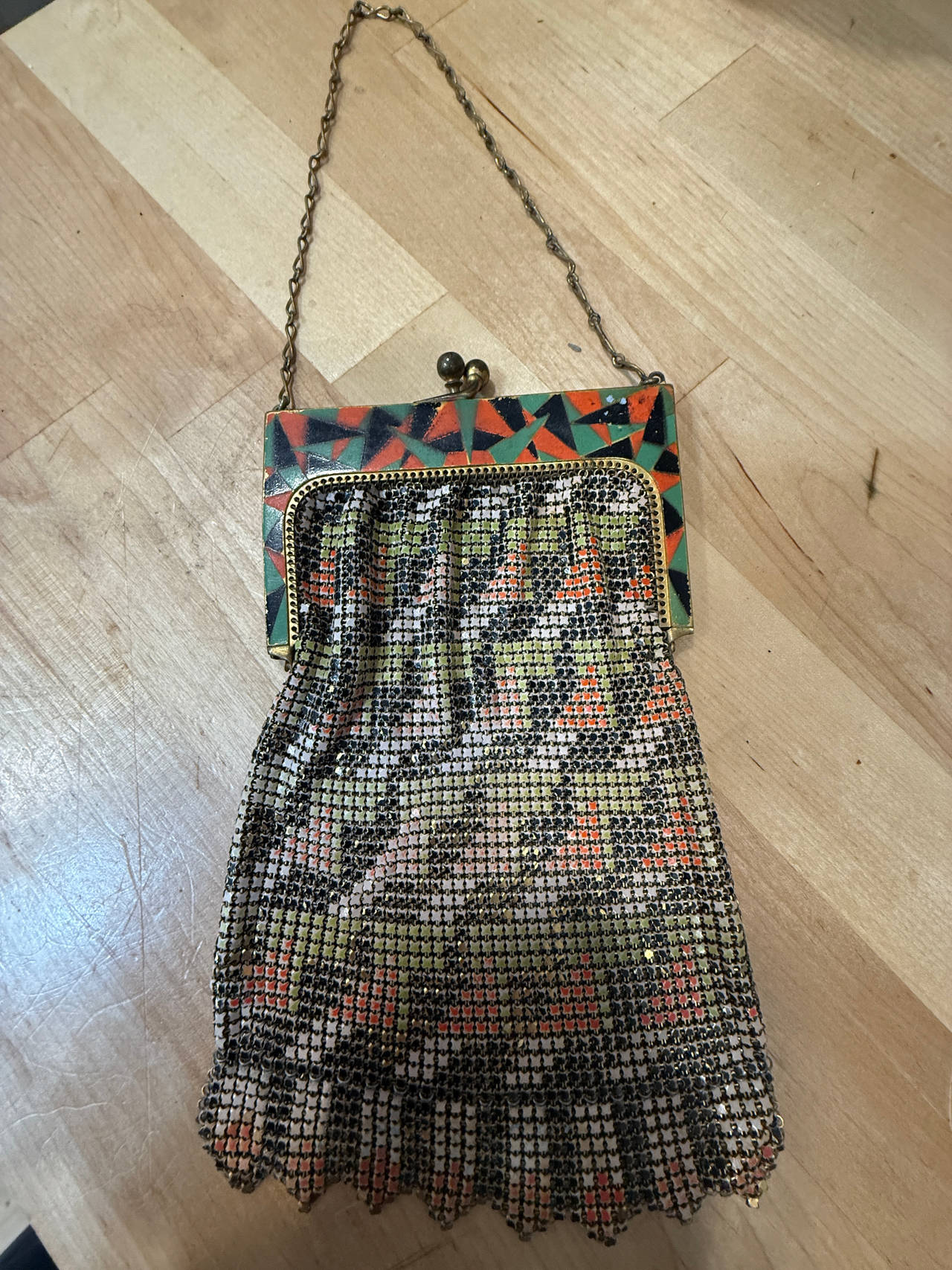 Whiting & Davis Art Deco Enameled Mesh Purse