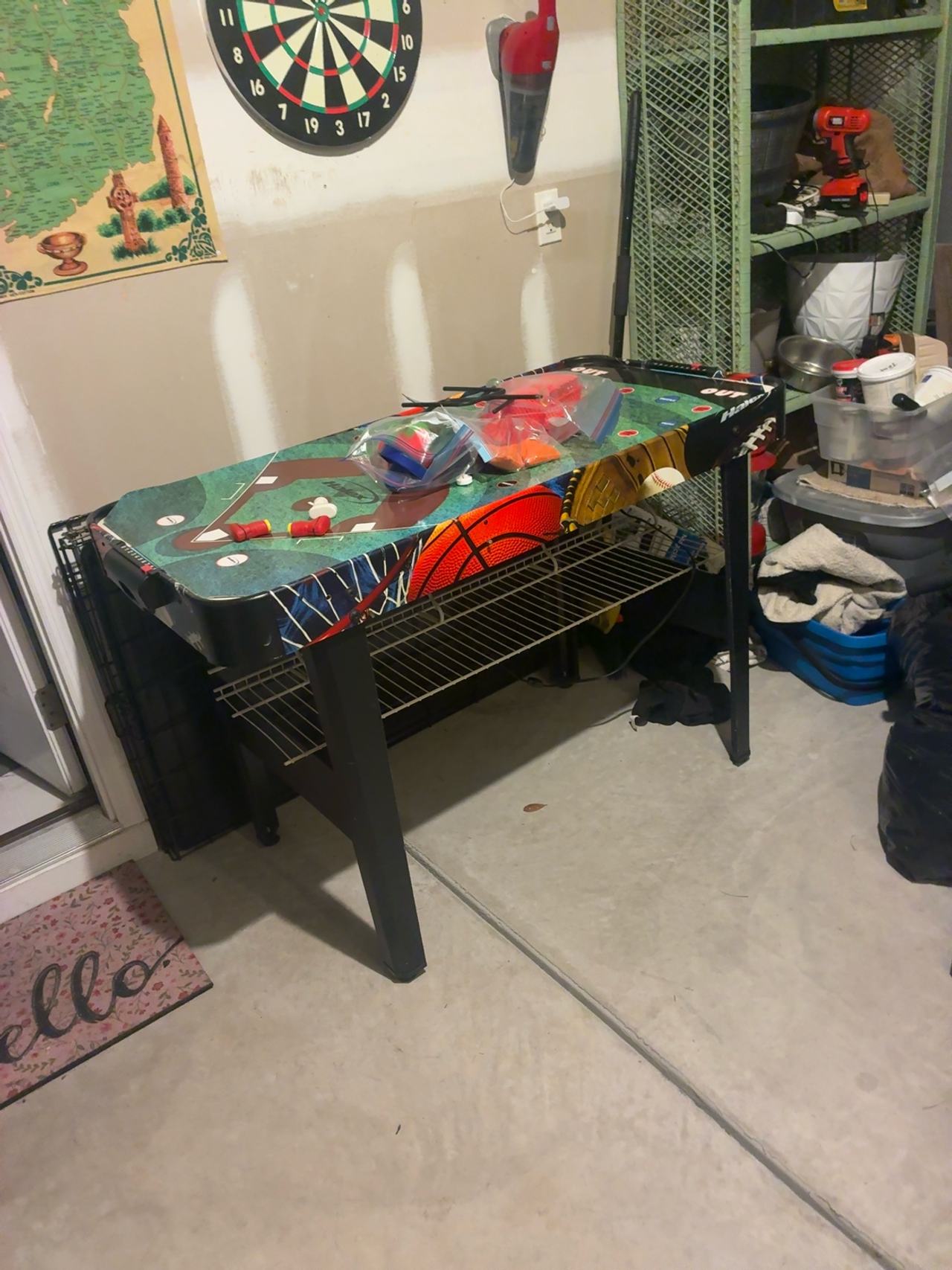 MD Sports 7-in-1 Multi-Game Arcade Table with Basketball, Air Hockey, Darts