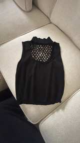 STAUD Sleeveless Mock Neck Knit Top with Crochet Detailing - Image 1