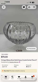 Mikasa Vintage Solid Heavy Crystal Centerpiece Bowl - Image 1