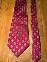 Christian Dior Silk Tie Vintage Maroon Diamond Pattern Mens Dad Fathers Day Gift - Image 5