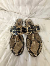 Tory Burch Miller Sandal Snakeskin Print 9 - Image 1