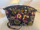 Vera Bradley Large Weekender Travel Bag | Floral and Cheetah Print (Blue/Purple) - Image 3