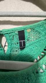 Tahari Green Geometric Lace Dress large - Image 2