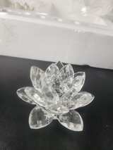 Shannon by Godinger Lotus Crystal Candle Holder with Mirror Base, Set of 3 - Image 7