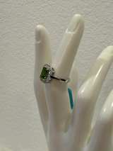 Peridot w/ Lab Grown Diamond Halo Ring 1.90 CTW Size 6 - Image 6