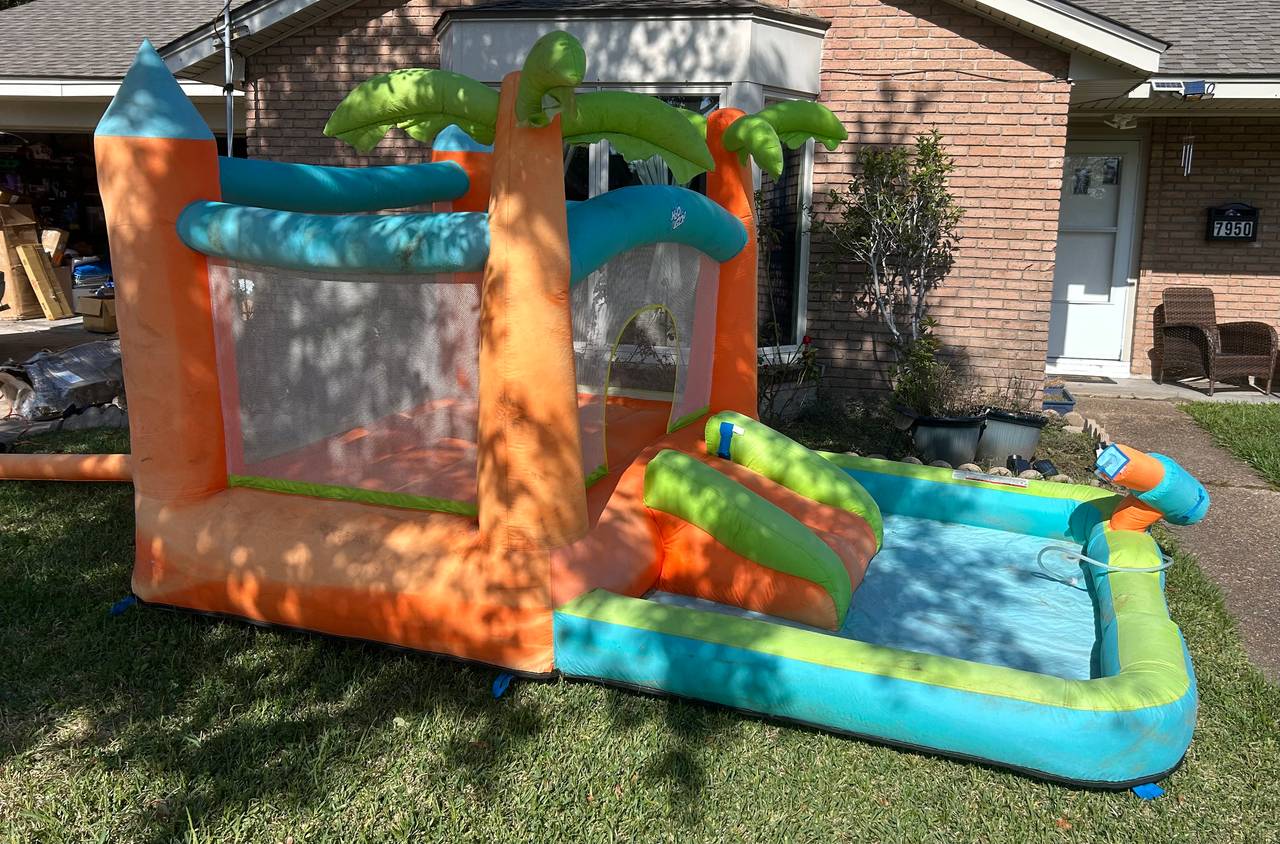 Banzai Twin Falls Lagoon Inflatable Water Slide Bounce House