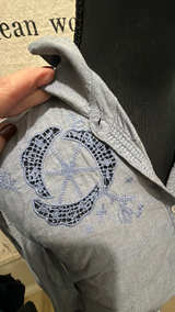 Guess Blue Eyelet shirt: XS - Image 2